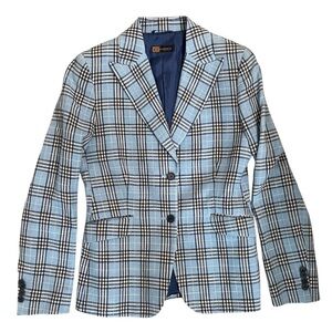 Giorgio’s of Palm Beach Blazer/Jacket, Blue Plaid, Italian women 42R